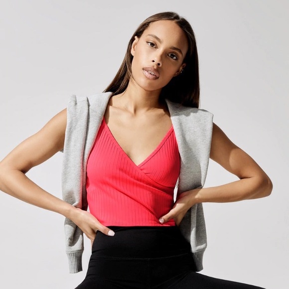 Vertical Ribbed Wrap Front Tank by Carbon38 - Picture 3 of 4